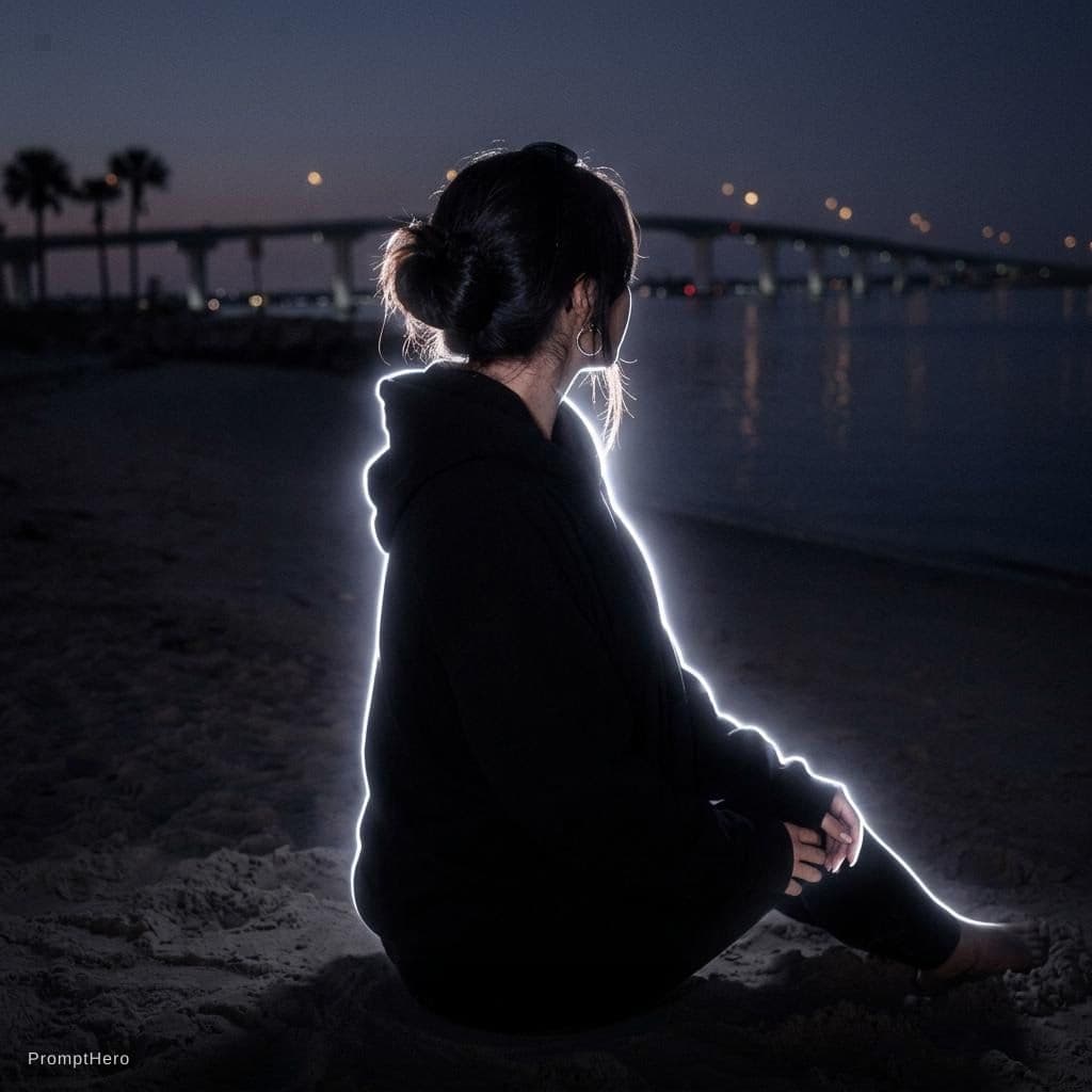AI generated: Create a dark moody nighttime atmosphere with a deep muted background fading into near-black shadows...