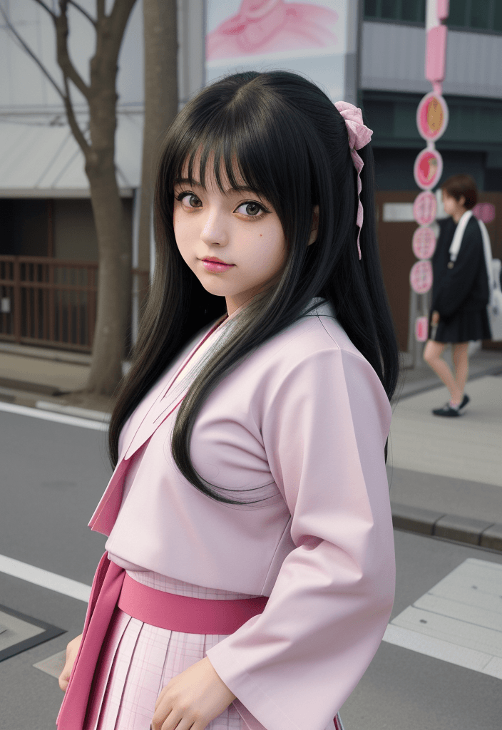 AI generated: close portrait anime manga, pretty girl, teenager, Japanese girl, 1girl, harajuku, stylis Japanese u...