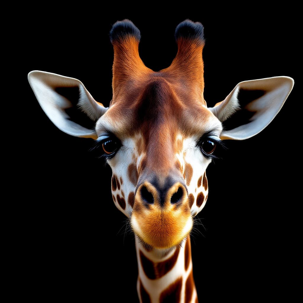 AI generated: create a high-resolution image of giraffe and detail the animal's characteristics in order to genera...