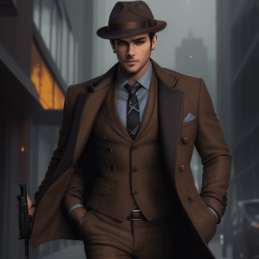 AI generated: male, hero, detective, mystic, full body portrait, detailed face, detailed eyes, real face, fitness ...