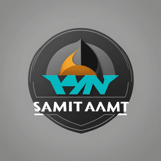 AI generated: flat vector logo for Aram sanat company,design,logo design color blur and gray
