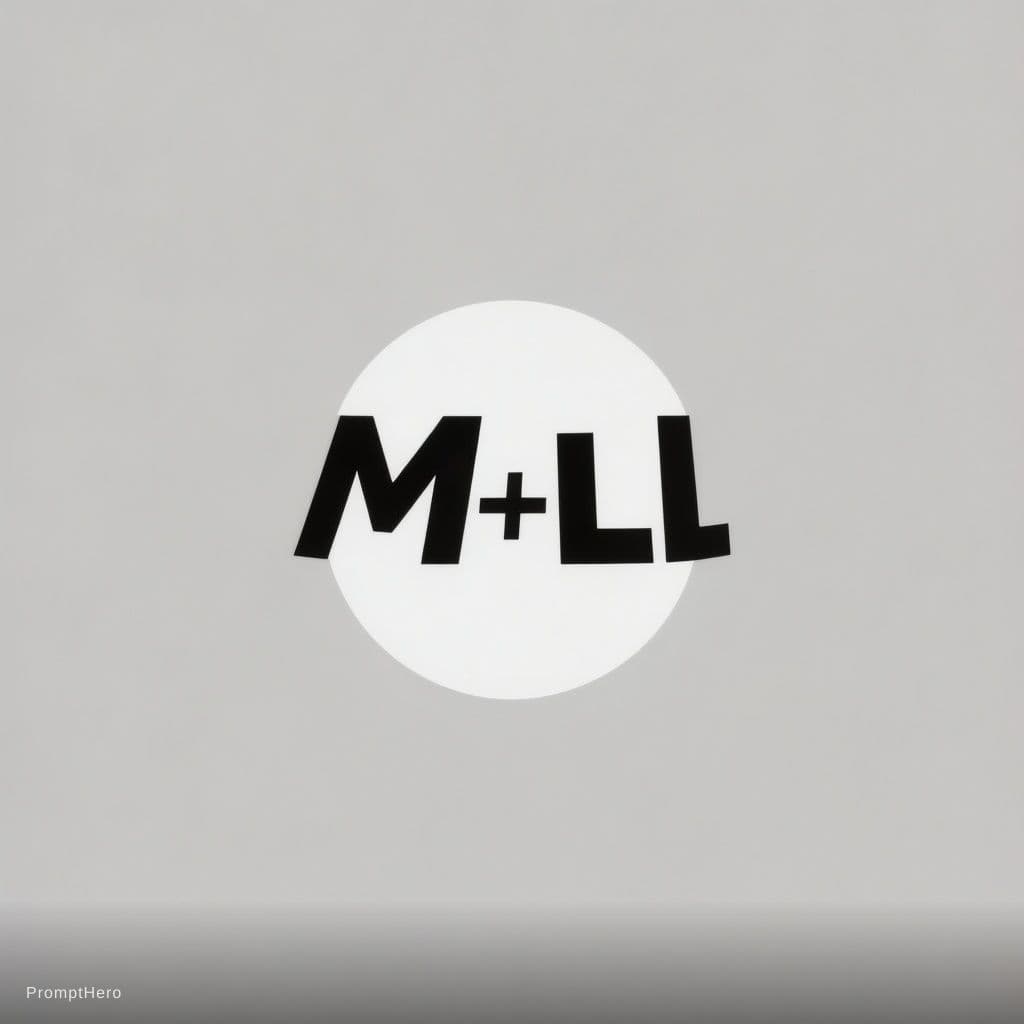 AI generated: create a pattern the text "M+L" in black on white. The pattern should fit exactly into itself on eve...