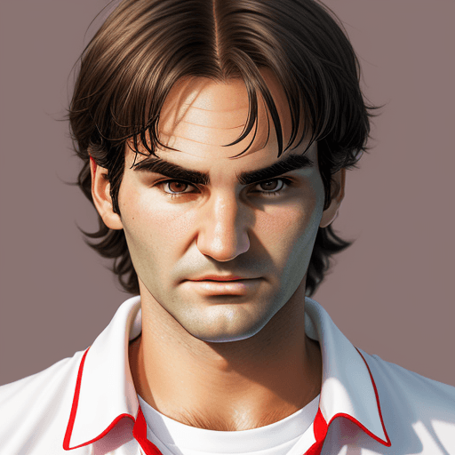 AI generated: portrait of Roger Federer, high quality, high resolution, 30 years old, anime,