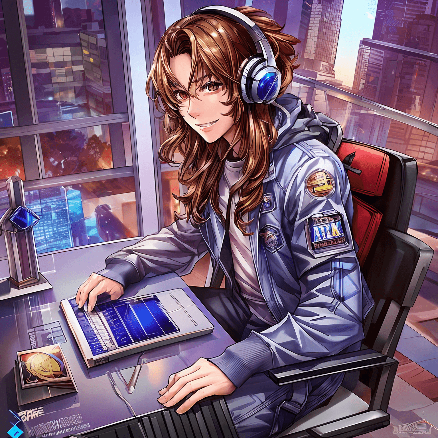 AI generated: A closeup of a man with light brown hair, long hair, trend in CGTastation, extremely detailed ArtGer...