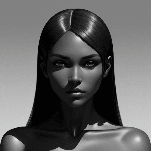 AI generated: a black and white photo of a woman with shadow., in the style of minimalist beauty, light bronze and...