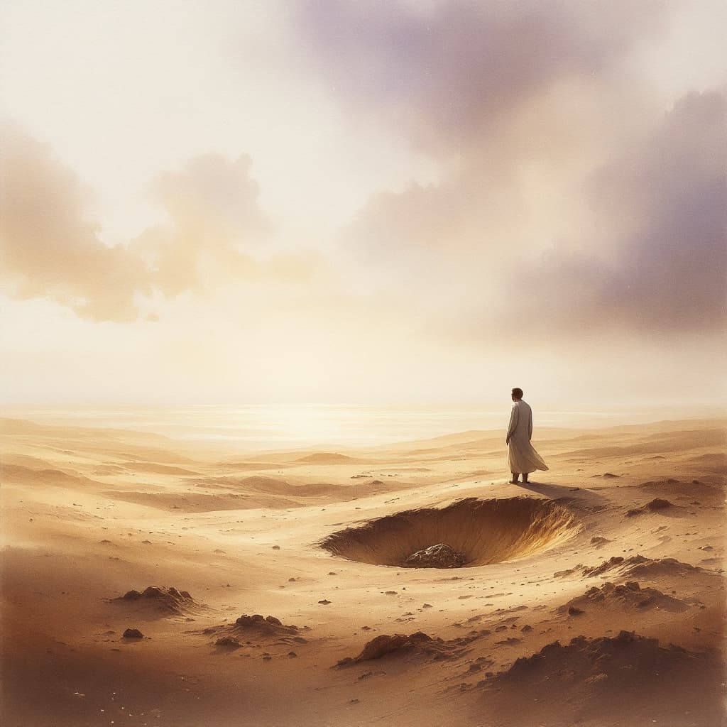 AI generated: "An ethereal watercolor painting, inspired by the Parable of the Hidden Treasure and the Pearl, illu...
