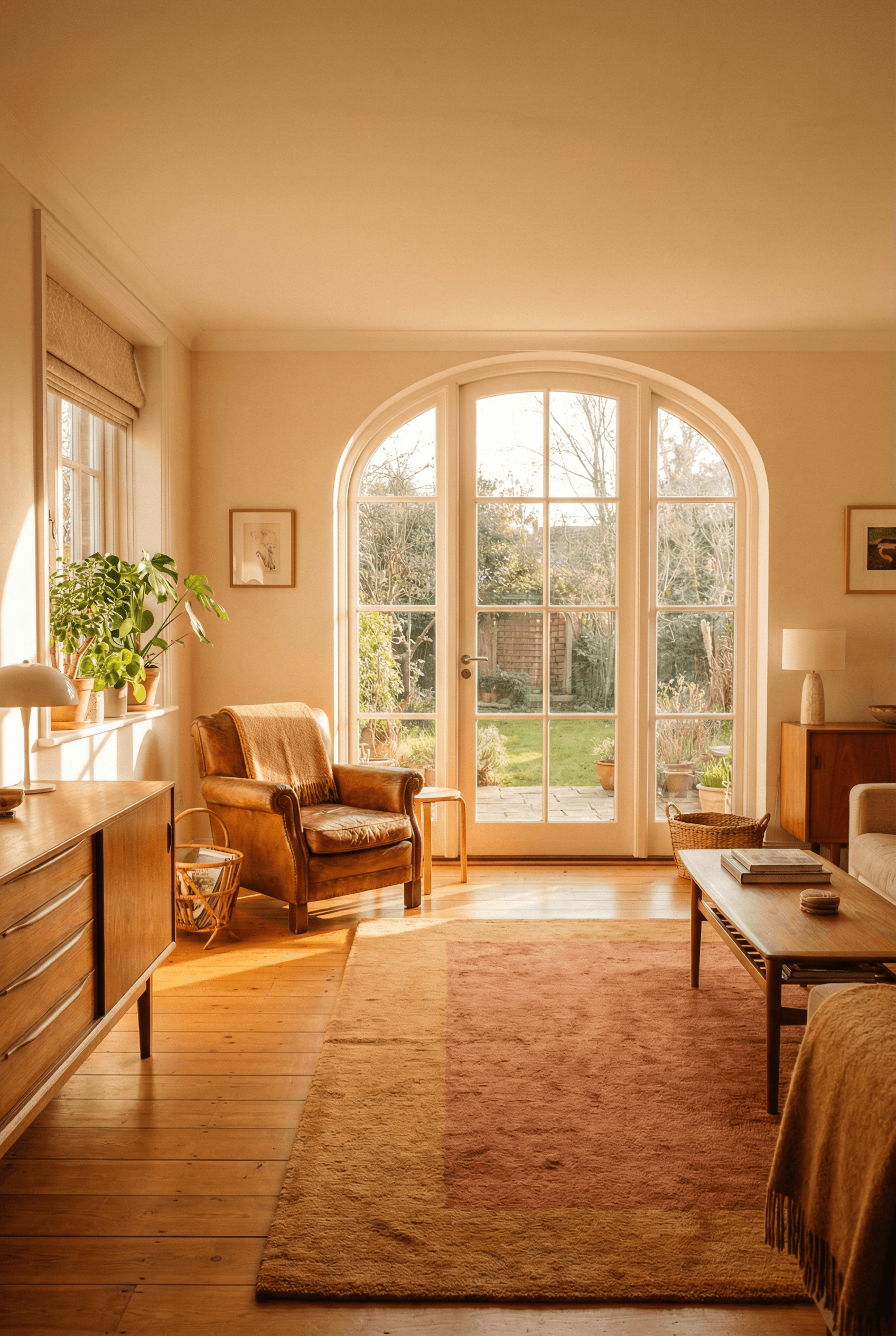 AI generated: Apply a warm color tone to the entire image to enhance visual richness and make the materials and co...