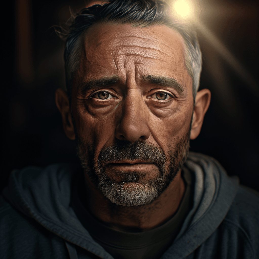 AI generated: a ultra realistic portrait of a man, head to toe, perfect composition, perfect eyes, perfect pupils,...