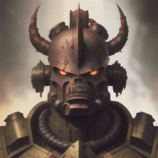 AI generated: Hyper realistic chaos marine character from warhammer 40k in a planet made of flesh and rocks, trend...