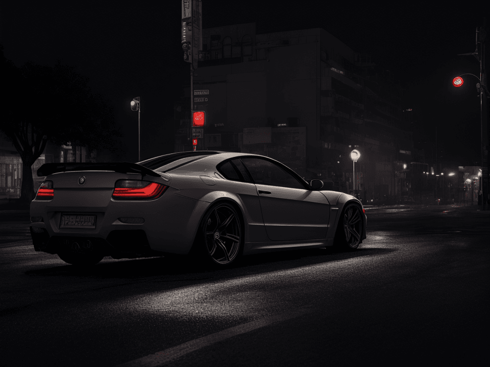 AI generated: [bmw m3 : honda nsx 1990s ], neon street, city, night city, <lora:LowRA:0.4>, after rain, bloom, raw...