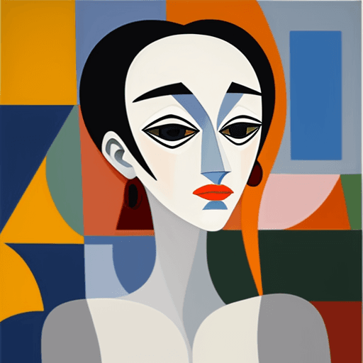 AI generated: woman, oil on canvas, in the style of Pablo Picasso, cubism, density of forms, i can't believe how b...