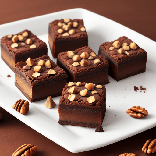 AI generated: draw Walnut Brownies Juicy and rich brownies, with generous pieces of nuts, for lovers of chocolate ...