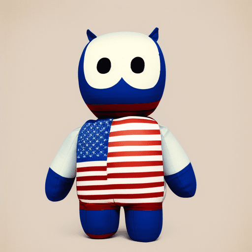 AI generated: maskot, American Flag Patriotic, 4th of July,