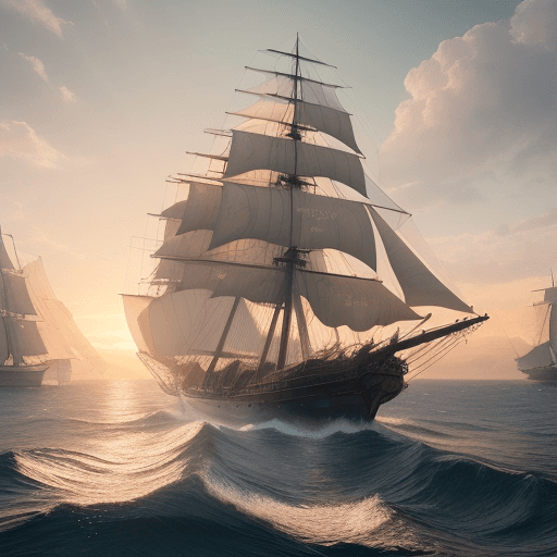AI generated: Photo of a ultra realistic sailing ship, dramatic light, pale sunrise, cinematic lighting, battered,...