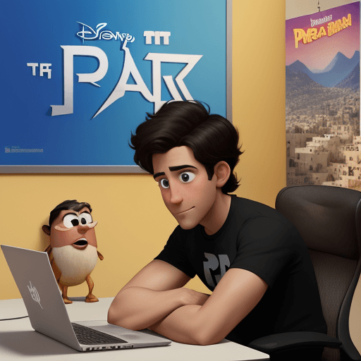 AI generated: 4K poster for a Pixar and Disney animated film called "Photoshop", released in 2024, about Israel, g...