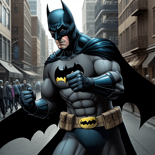 AI generated: batman throwing street thug
