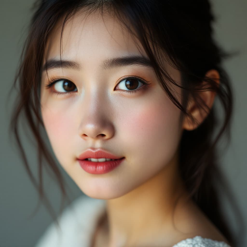 AI generated: Generate a photo of a girl with a small Asian face.