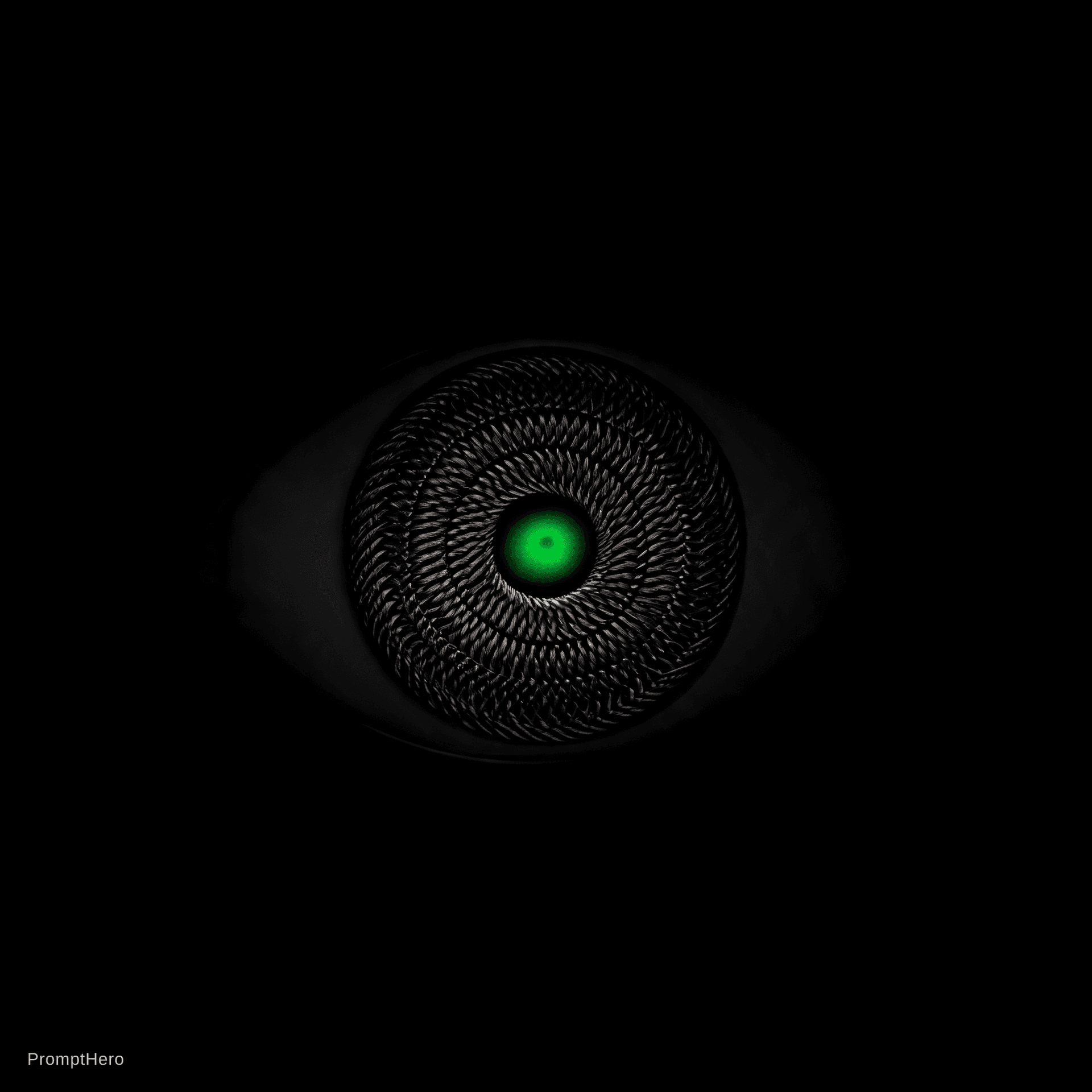 AI generated: Ultra-premium minimalist app icon. A mysterious eye emerging from complete darkness, the iris intric...
