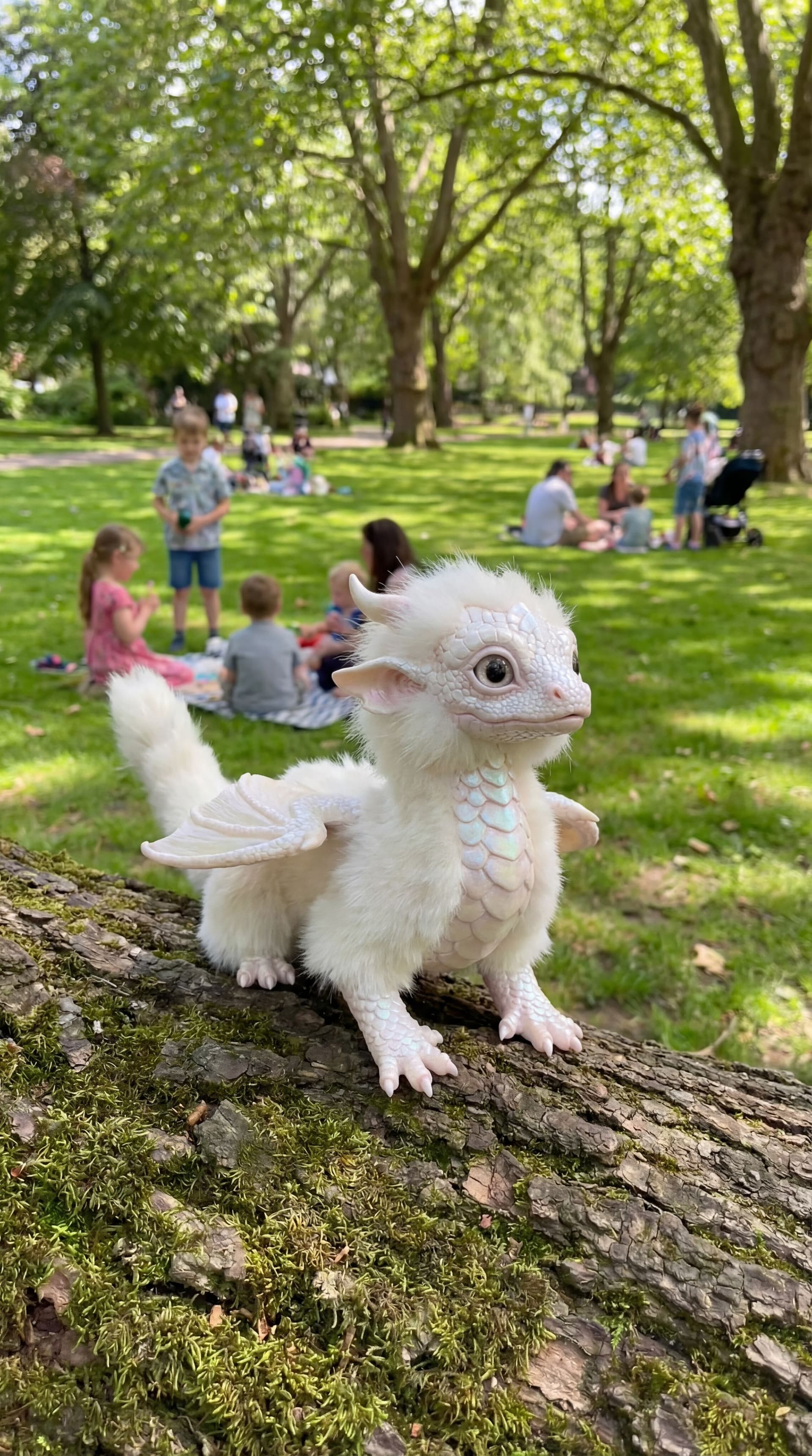 AI generated: a baby fujur dragon in the park