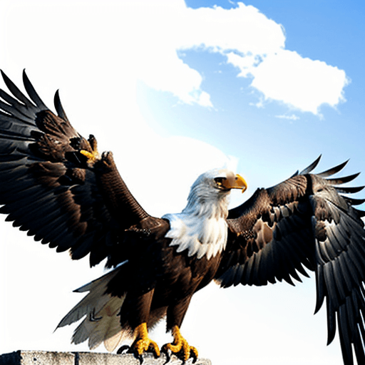 AI generated: Eagle, red eyes, wings, staring, face