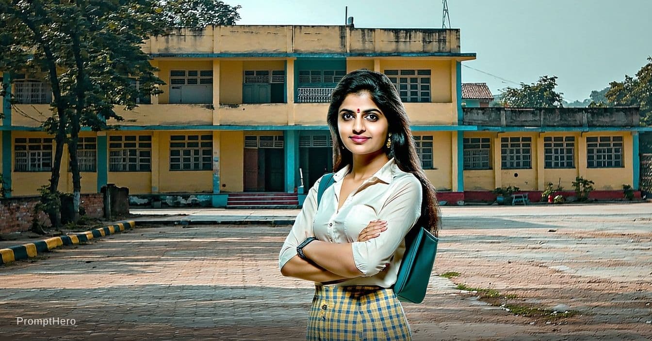 AI generated: A hot indian girl in classroom