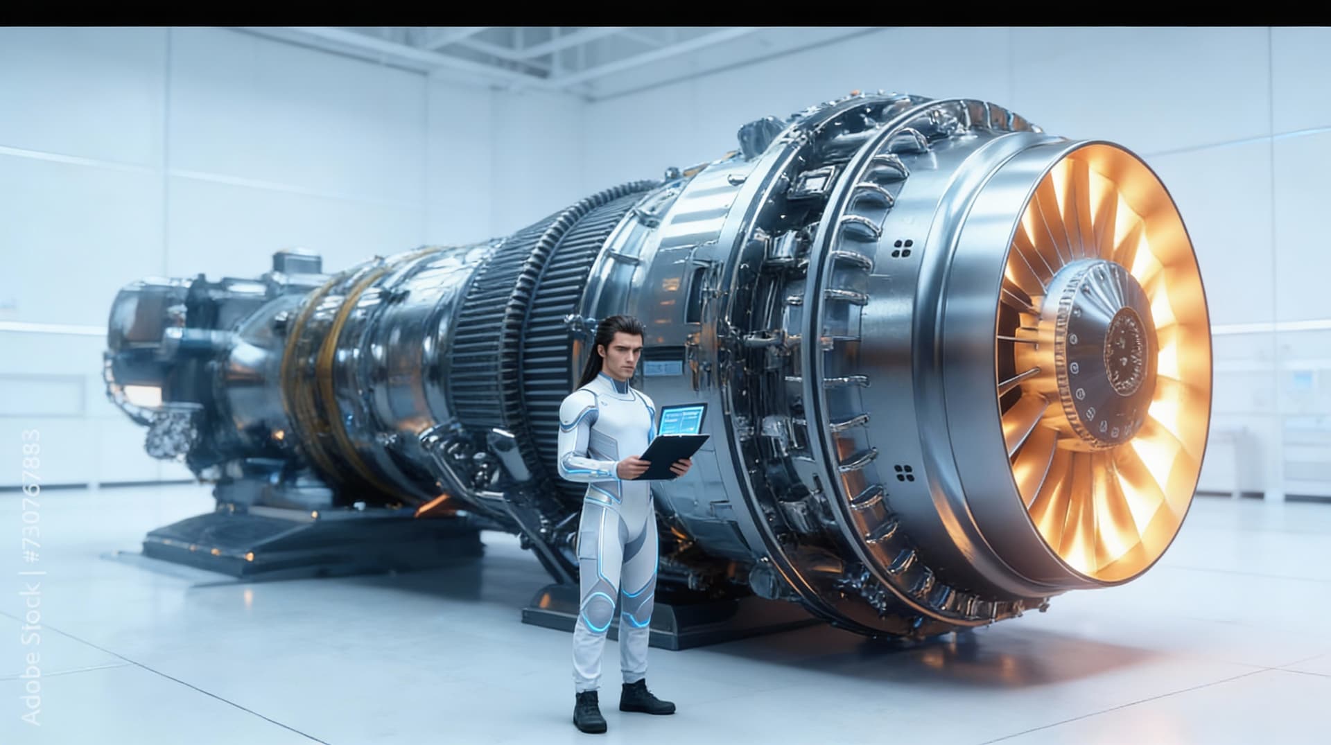 AI generated: Use the Reference Image to reimagine the View of the Futhesis ENGINE Design for any space vessel. Sh...