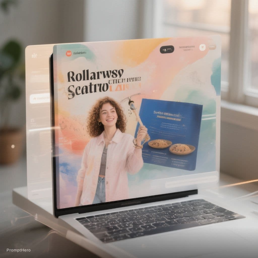 AI generated: MAKE A PROMPT FOR VIDEO AD FOR DIGITAL CREATOR WEBSITE TEMPLATE  ASTHETIC AND MODERN TO TARGET YOUNG