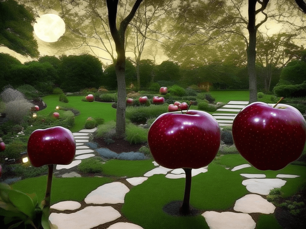 AI generated: Imagine a serene garden bathed in the soft glow of moonlight, nestled under a canopy of dreamy dark ...