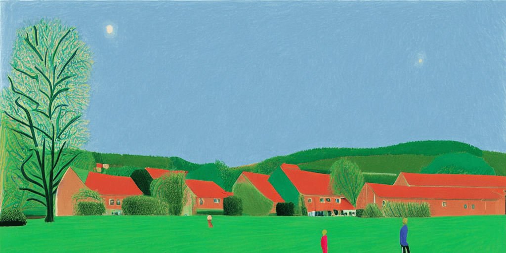 AI generated: Painting by David Hockney,

Ein Gott mit Schrauben, im Hintergrund Ein Himmel während eines Schneest...