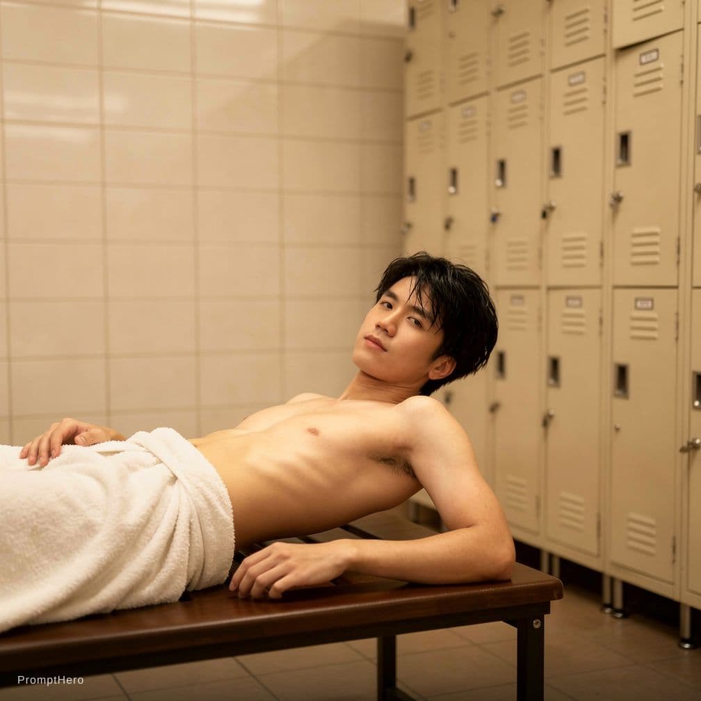 AI generated: boy in locker room
