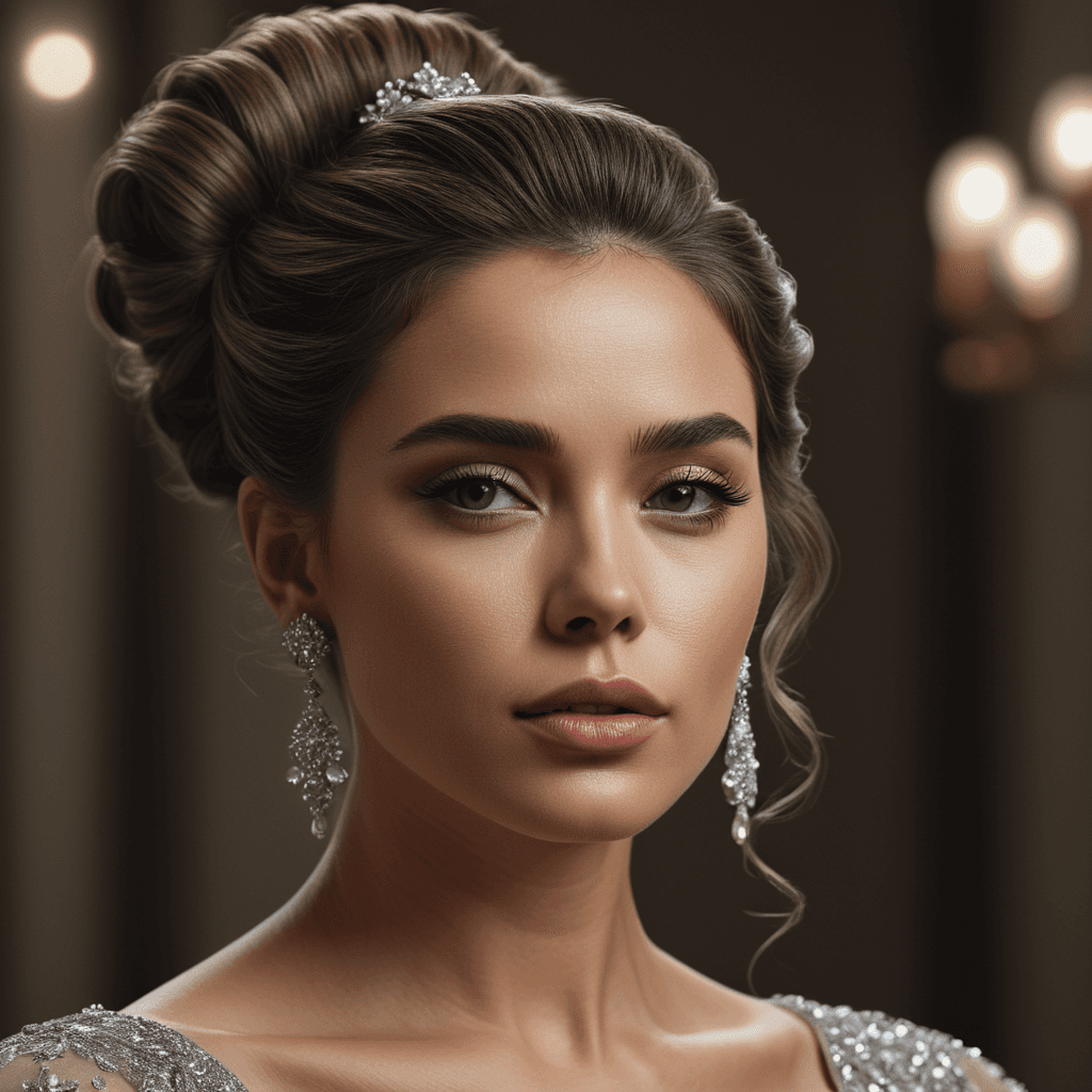 AI generated: the drawing shows a woman with hair in an updo, in the style of hyperrealism and photorealism, glamo...