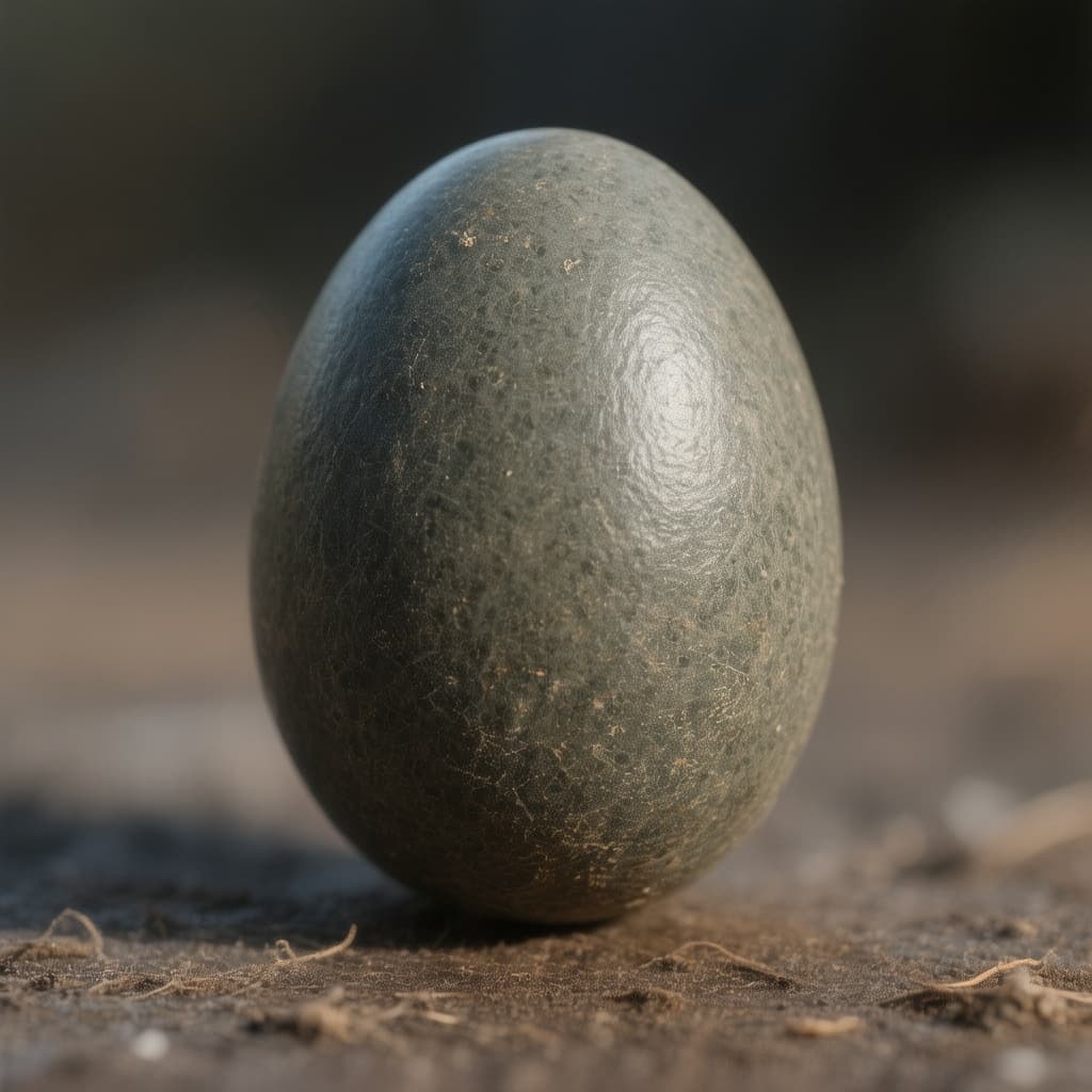 AI generated: create an egg resembling a small thin oval seed, that gets up to about 2 inches long and 1 inches wi...