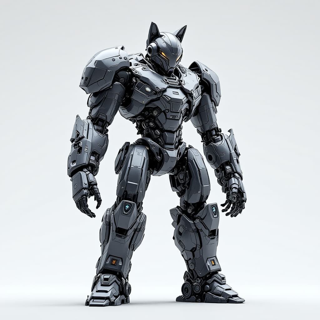 AI generated: fondo blanco robot humano para video juego cuerpo completo The robot's head has to look like a robot...