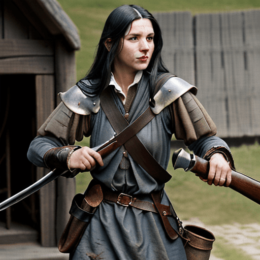 AI generated: Musket in hand, medieval, engineer, leather jerkin, renaissance, dirty looking, Pouch over shulder, ...