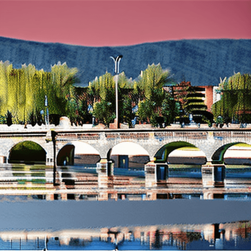 AI generated: Create an punk image of banyoles city