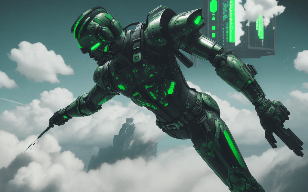 AI generated: a brutal man warrior falling off a cloud, a cartoon, pixiv, neo-dada, screen capture, homicide, harn...