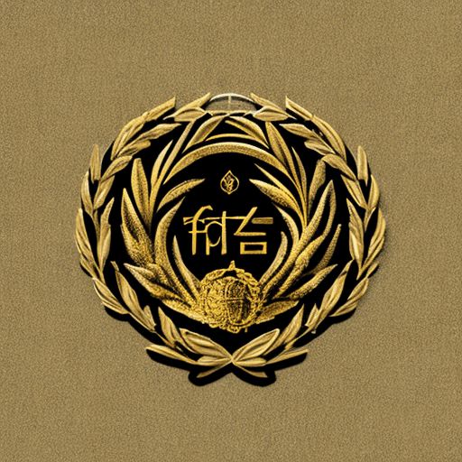 AI generated: Logo, golden wreath, kamikaze drone carrying a mortar mine, no inscriptions, ultra-realism
