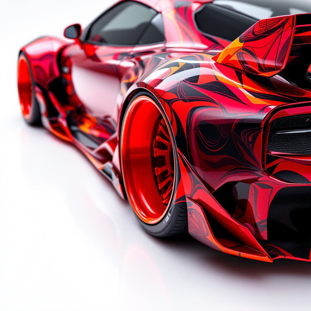AI generated: most hyper ((((sora.chatgpt use carretro tuning mod supercharger  colors  tribal vinil body  Mod  st...
