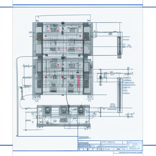 AI generated: Design and planning of industrial electrical systems, such as circuit diagrams or block diagram