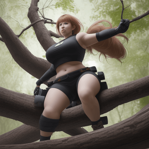AI generated: Heavy girl,break branch,4 k , ultra HD 