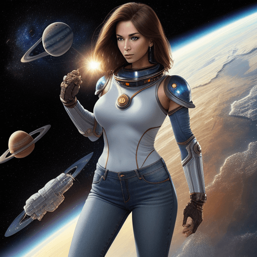 AI generated: space warrior in jeans