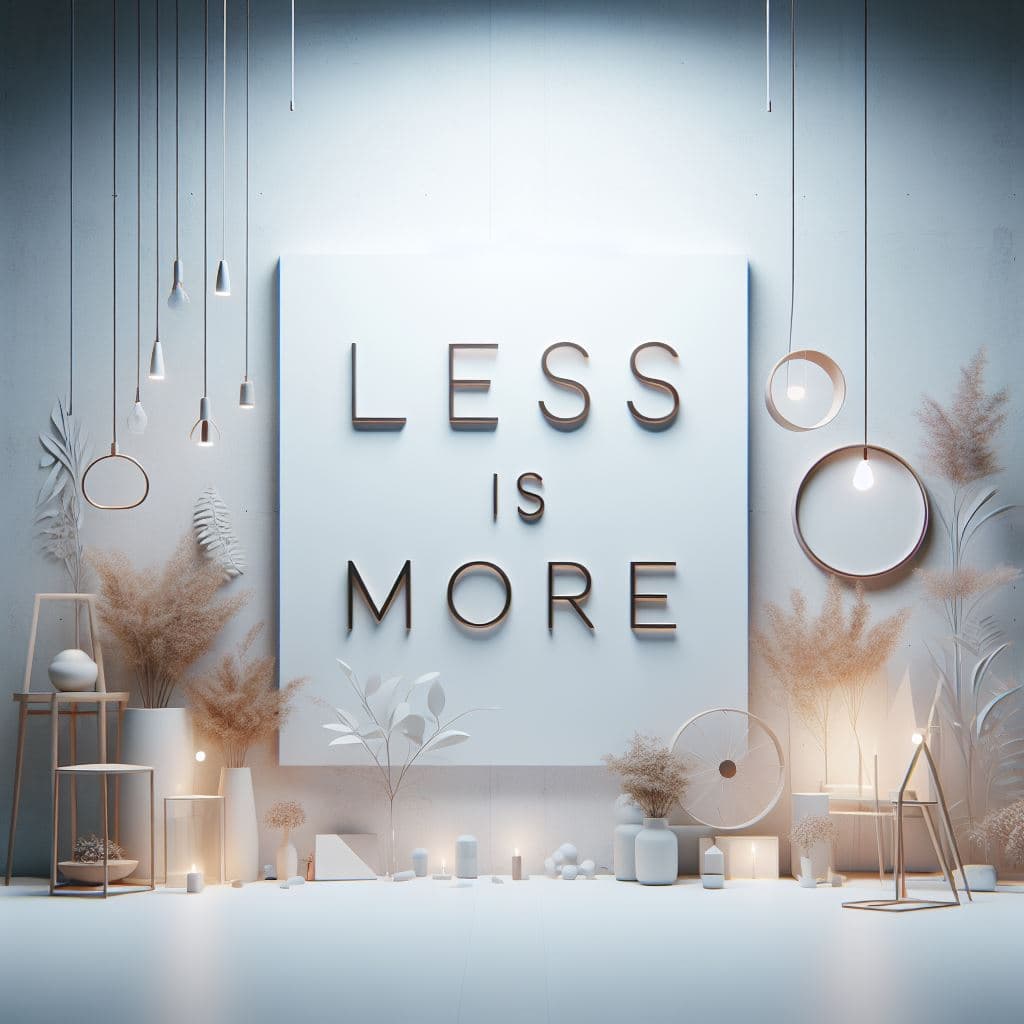 AI generated: Craft a minimalist yet powerful visual conveying the idea 'Less Is More.' Utilize Octane Render in U...