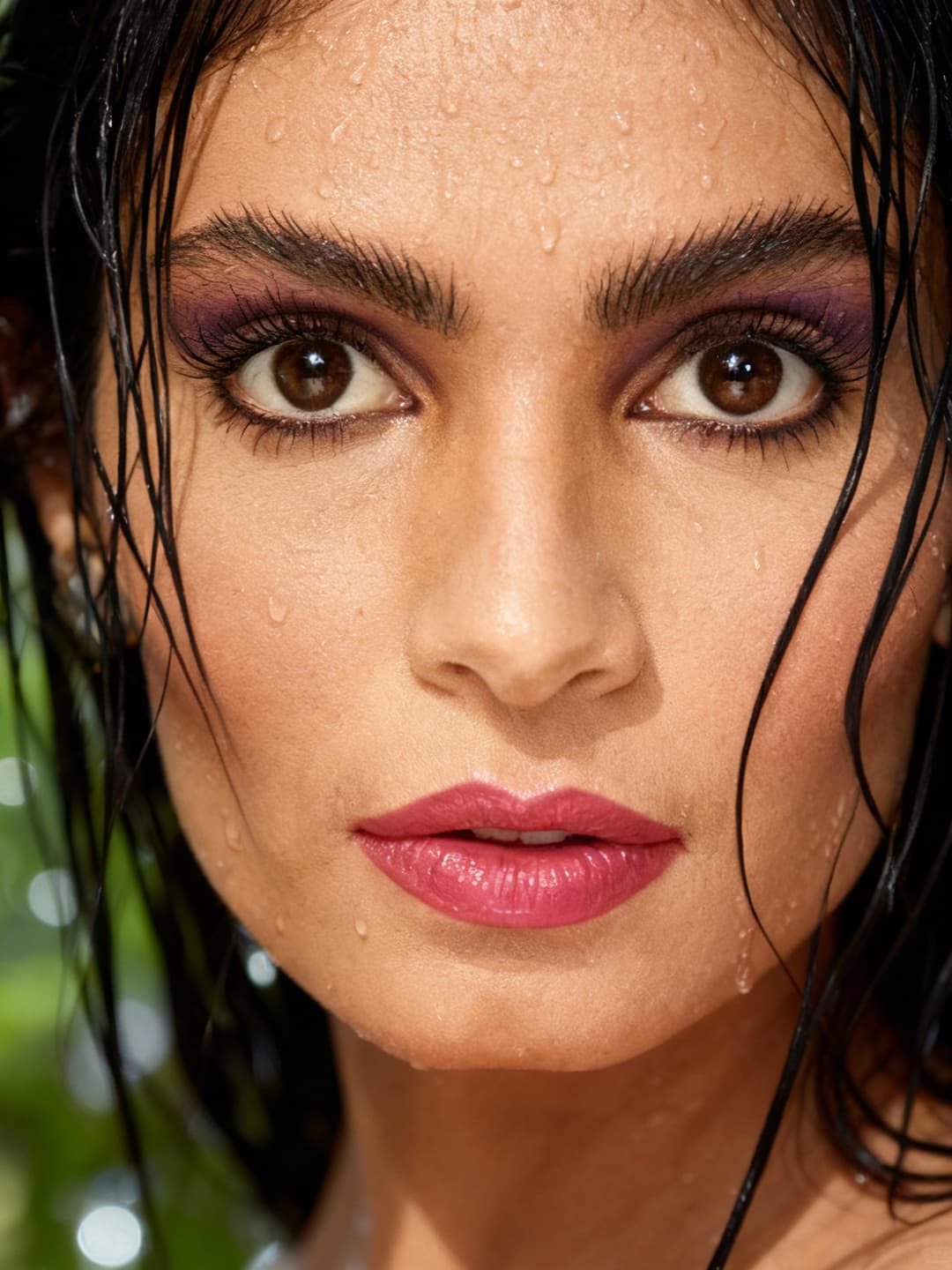 AI generated: {
  "subject": {
    "type": "female model",
    "expression": "pink bold lips",
    "eyes": {
...