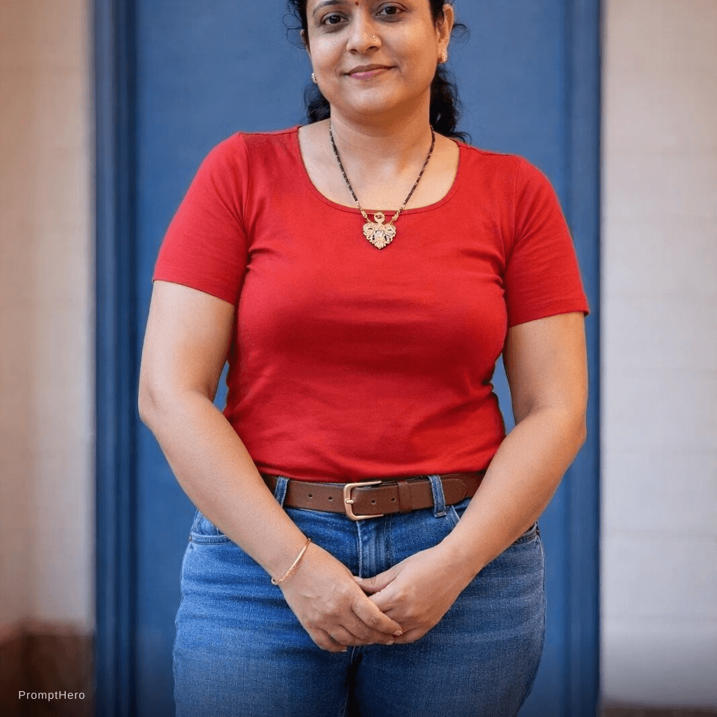 AI generated: Show her in a jeans