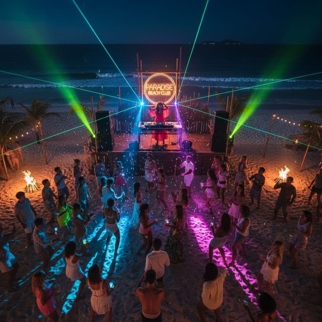 AI generated: discothèque a la plage