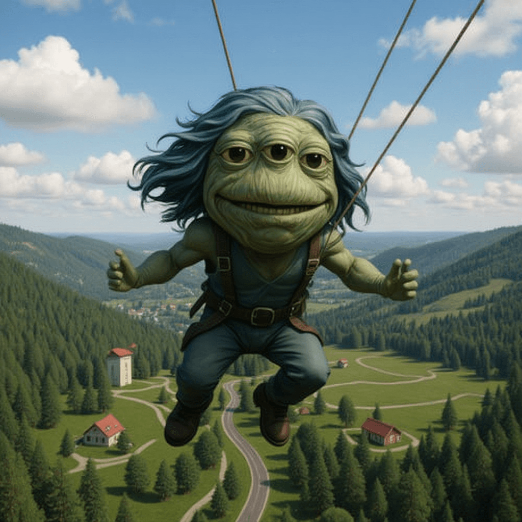 AI generated: I want to see this character bungee jumping in the north of Poland