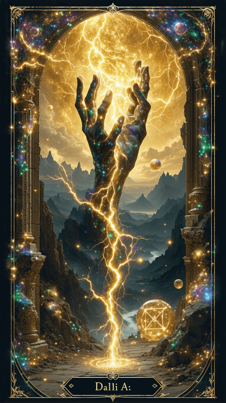 AI generated: Each Major Arcana card will feature hyper-realistic gold, opal quartz, neon hues, silver holographic...