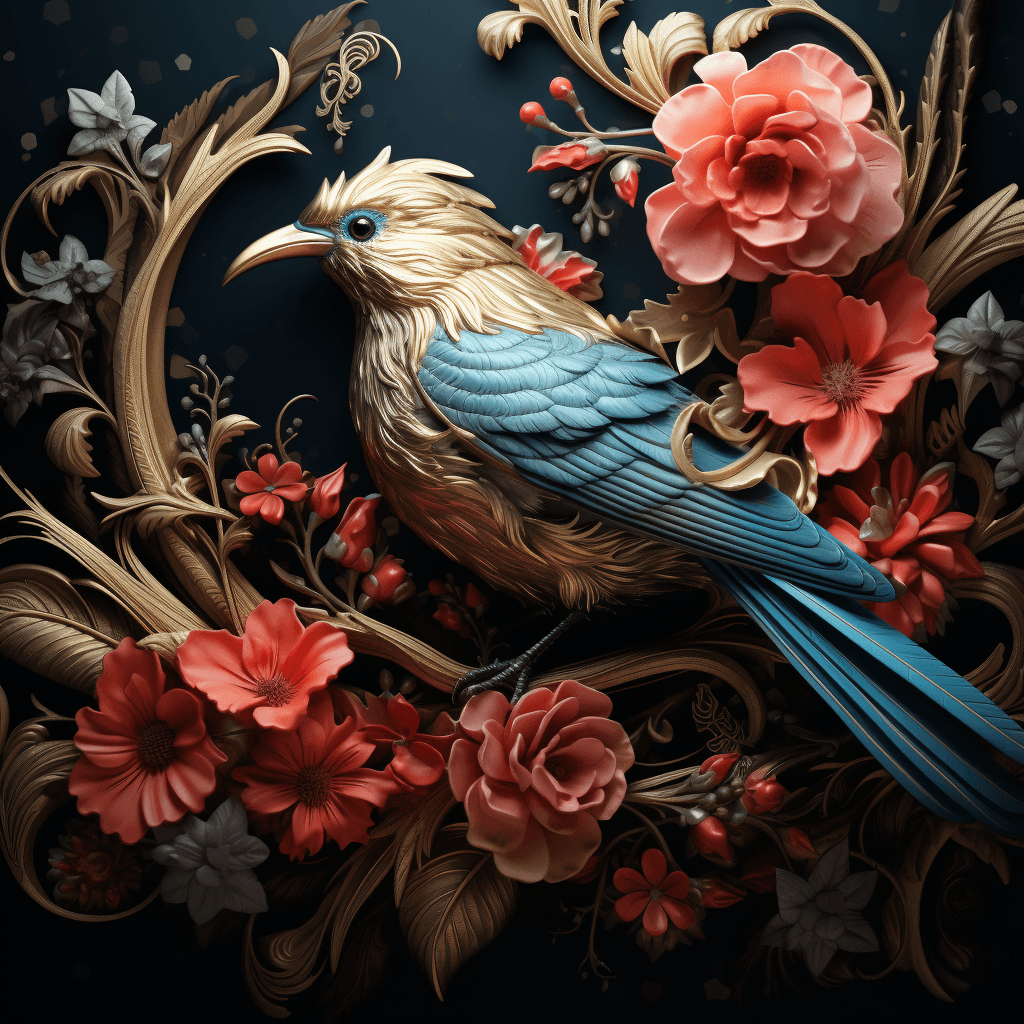 AI generated: ethereal Bohemian Waxwing bird, Bombycilla garrulus :: intricate details, ornate, detailed illustrat...