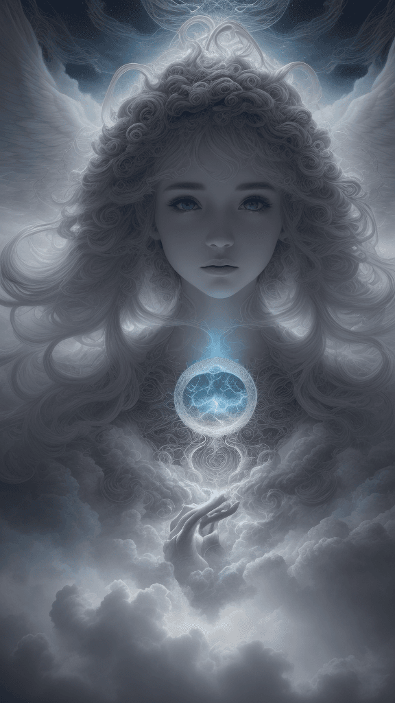 AI generated: (closeup (HDR) A celestial drama unfolded in the ethereal heavens as thick clouds formed an awe-insp...