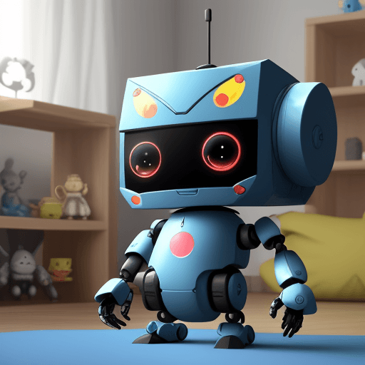 AI generated: vun robot animado para un cuento infantil en fierentes escenas
